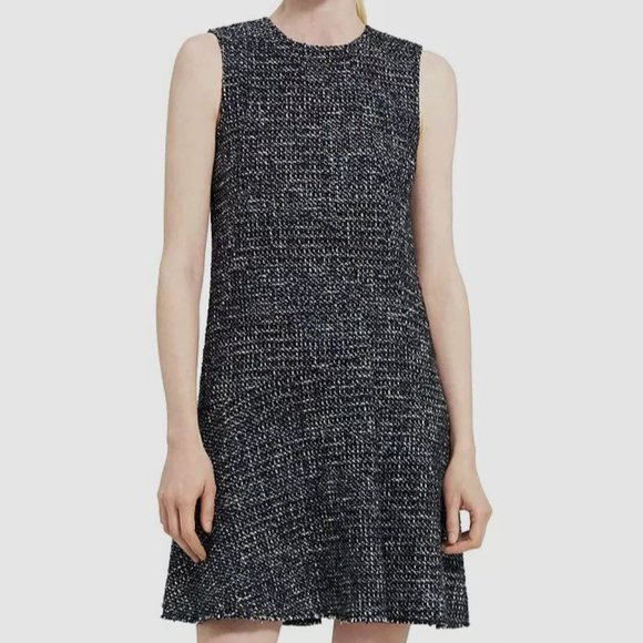 $425 Theory Tweed Asymmetrical Seam Sleeveless Career‎ Wear to work Casual Dress - Picture 2 of 14